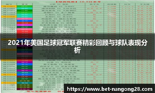 2021年美国足球冠军联赛精彩回顾与球队表现分析